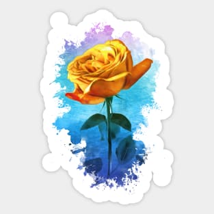 Golden rose with color coordination Sticker